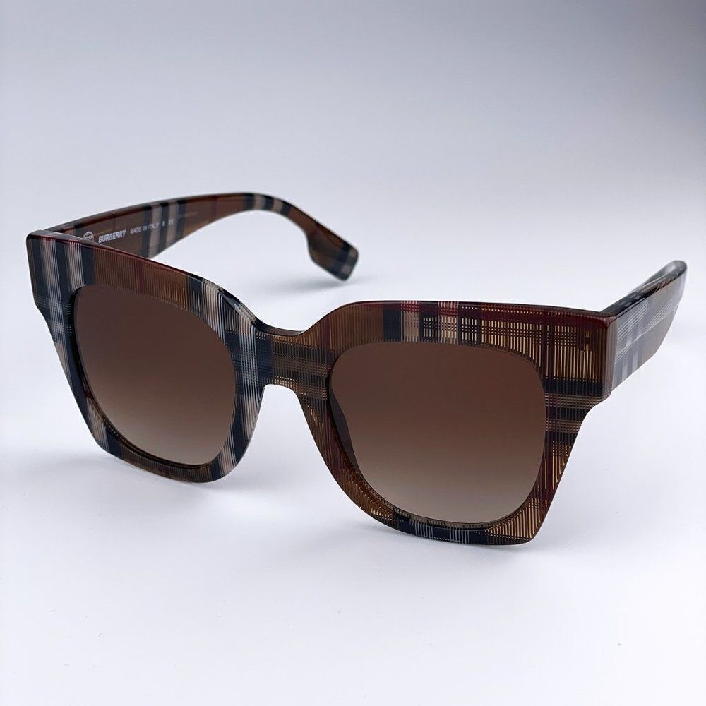 NEW Burberry BE4364 KITTY 396713 Brown Gradient  Square Unisex Sunglasses - Picture 4 of 10